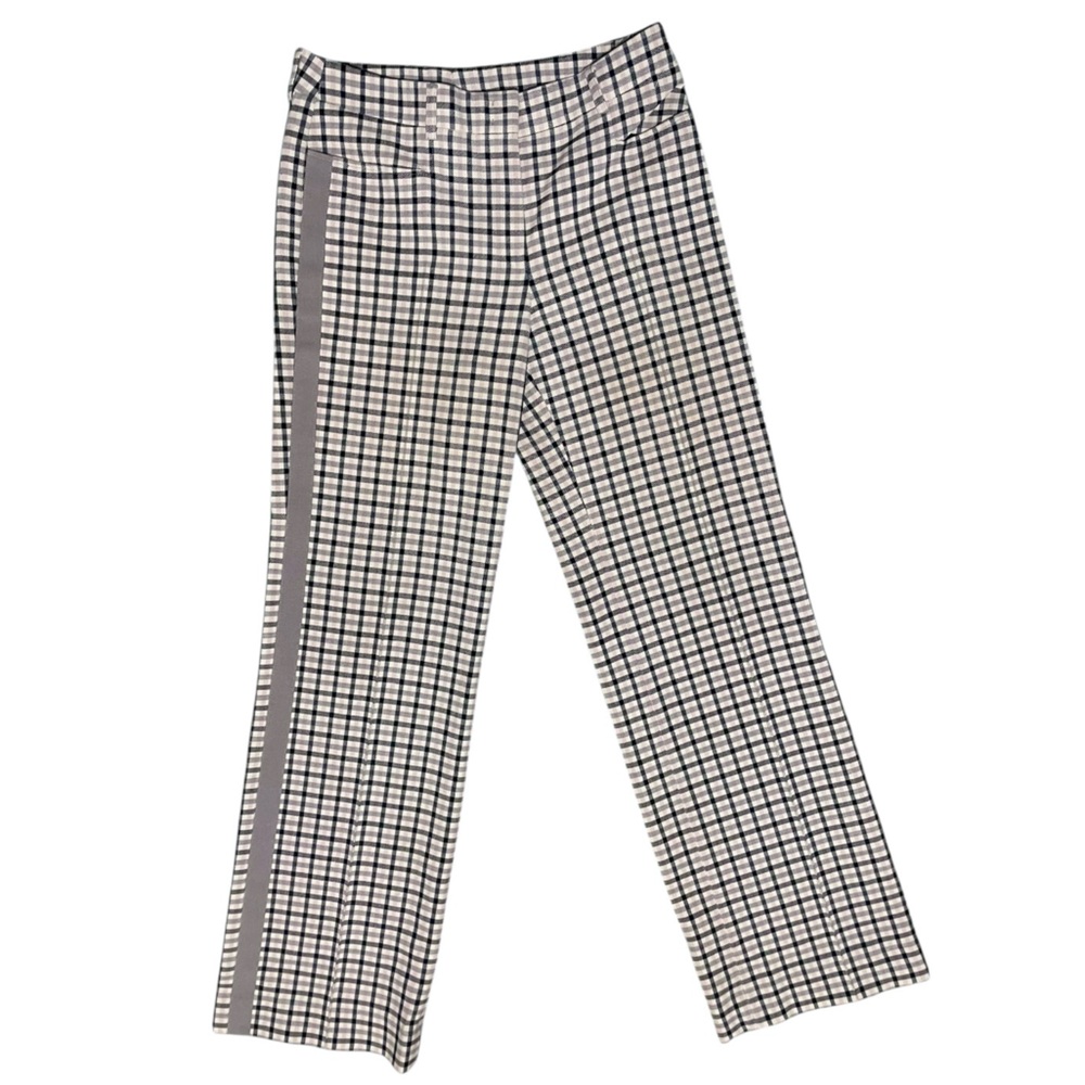 Akris Punto Plaid‎ Tweed Trouser Pants Size 6 Academia Library Office Fall
